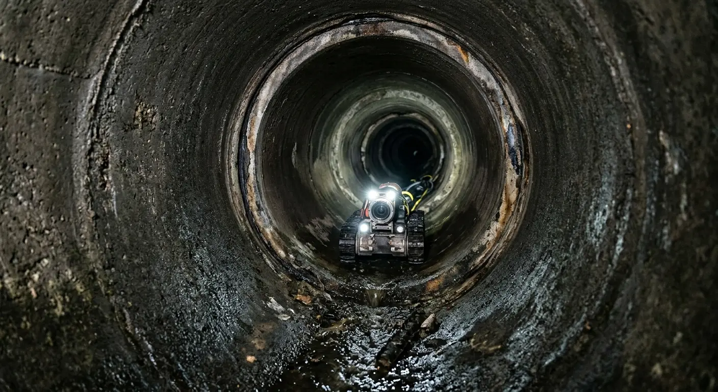 Robotic sewer camera inspecting pipe interior for Sewer Line Repair in Bay Harbor Islands
